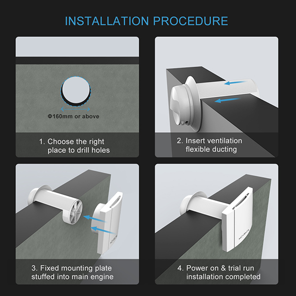 HEPA ventilator VT502 install