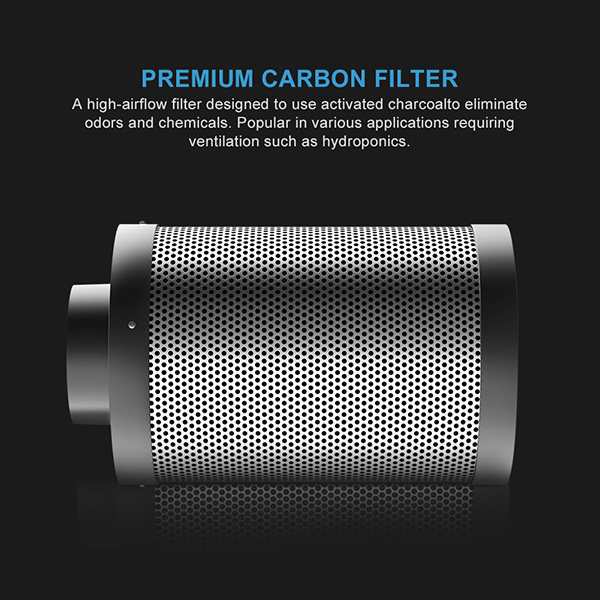 Inline Fan Replaced Pre-Filter for Grow Tent 12 Height 4-inch Carbon Filter Hydroponics FanGoFast Virgin Charcoal Odor Removal Filter w/Hangers 