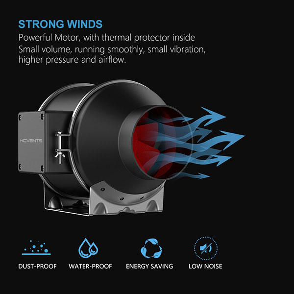 4/6/8 Inch EC Duct Fan With Rotary Switch