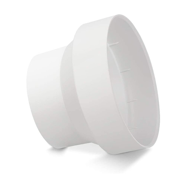 Plastic 6 inch to 4 inch Ventilation Pipe Reducer Adapter White 150mm to 100mm 