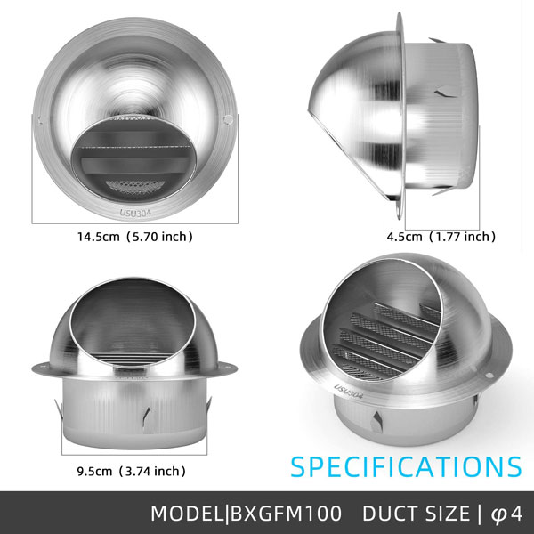 304 Stainless Steel Wall Vent Hood