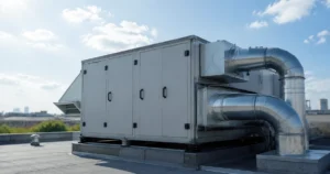 Commercial ERV unit on rooftop