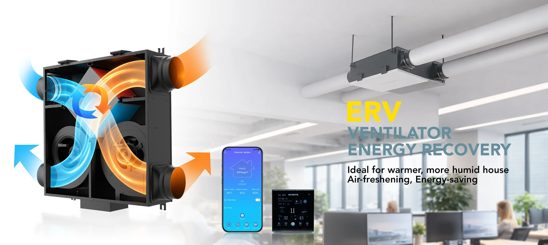 KCVENTS ERV energy-recovery ventilator