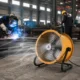 Portable drum fan for commercial ventilation and temporary airflow support