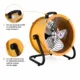 Portable drum fan used for workshop smoke exhaust and worker cooling