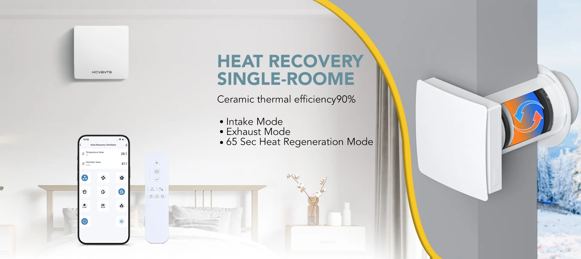 KCVENTS single-room HRV heat-recovery system