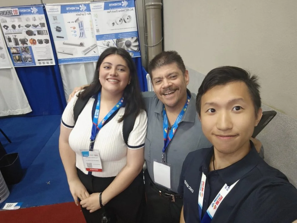 Unveiling Potential – Chic HVAC Group's Unforgettable Impact at AHR 2025 Mexico! 5 KCvents electrical motor shop display with industrial motor components and parts at a trade show.