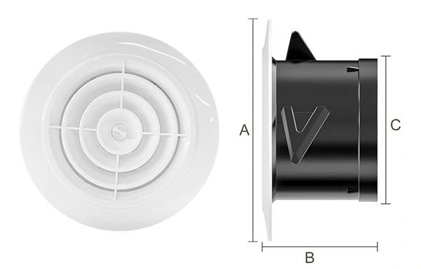 Adjustable ABS Louver Grille Cover dimensions