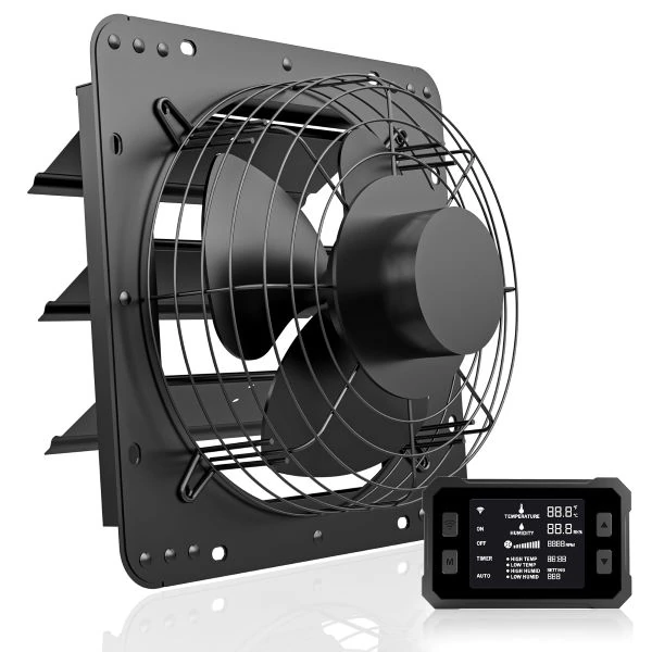 EC Motor Shutter Exhaust Fan with 10-speed controller
