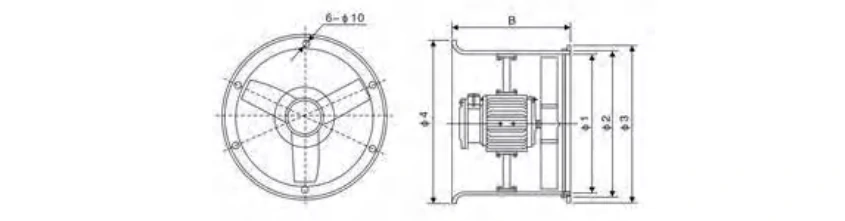 Explosion – Proof Fan – CBF-Series Installation Dimensions
