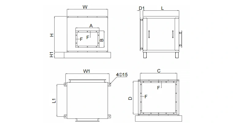High Pressure Air Cabinet Fan product size diagram