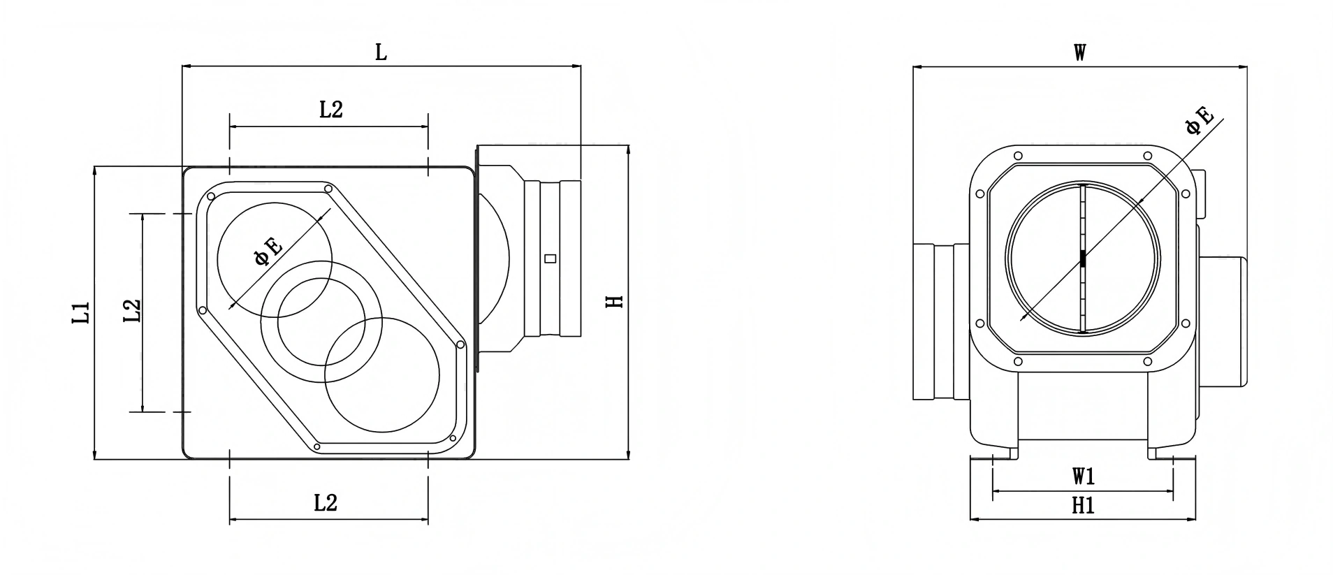 In-Line Series 2 Ways product size diagram