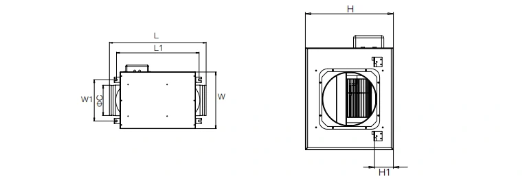 Silent In-Line Series product size
