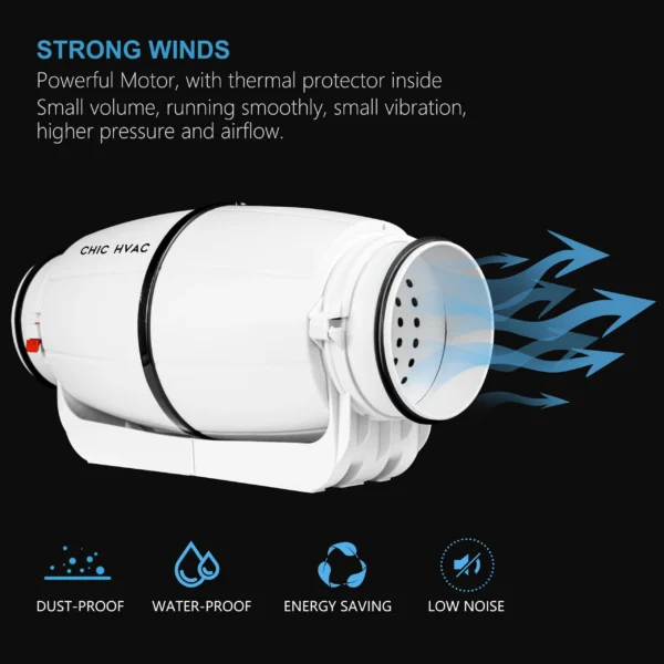 Silent mixed flow inline duct fan gallery 4