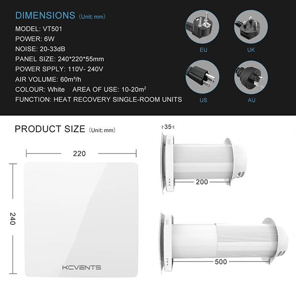 VT501 quiet sleep ventilation