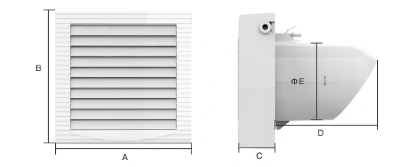Wall Mounted Bathroom Exhaust Fan product structure
