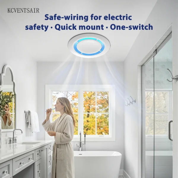 Round bathroom exhaust fan bathroom application