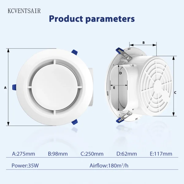 Round bathroom exhaust fan product dimensions